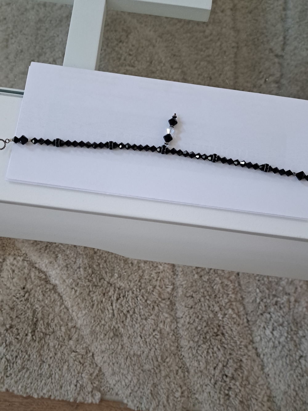 Black Swarovski Crystal Beaded - Anklet Bracelet-Women Jewelry